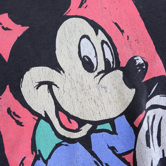 Vintage 80S Disney Designs Black & Pink Sweater Size Large Rare Find U.S.A. Made - Picture 6 of 10